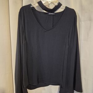 Rebels Black Long Sleeve V-Neck Blouse